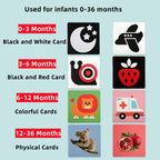 20pcs /Book Baby Early Learning Card Children Eye Care Visual Stimulation Card, 1-order Black And White, 2-order Black And Red, 3-order Color, 4-order Real Object