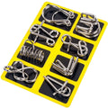 8pcs /Set Intelligence Unlocking Kids Puzzle Nine Links Toys, A Model Yellow, B Model Blue, C Model Pink, D Model Green A Model Yellow