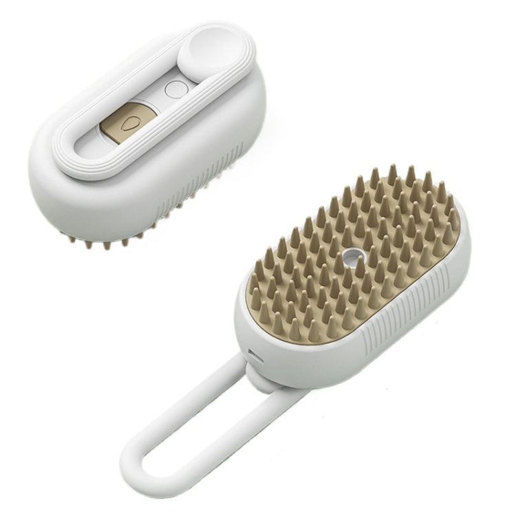 Pet Electric Spray Comb Rechargeable Cat Steamy Grooming Brush Cleaning Tool, Handle White, Handle Coffee – Durable Build, Easy to Use Handle White White