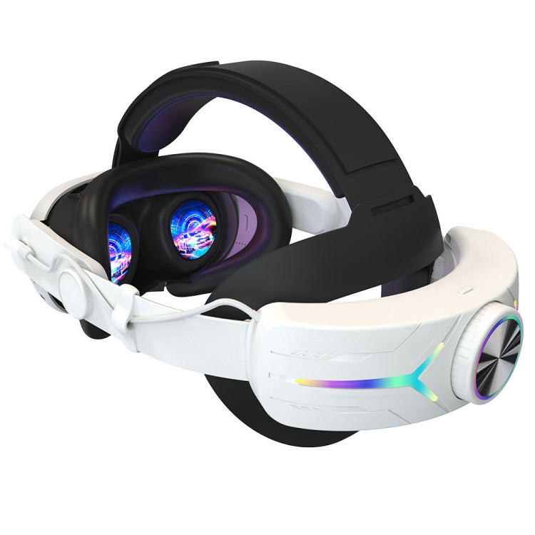 For Meta Quest 3 USB Rechargeable RGB Lighting Effect Adjustable Foldable Headset, For Meta Quest 3 (Elite), For Meta Quest 3 (White), For Meta Quest 3 (Black) For Meta Quest 3 (Elite) Elite