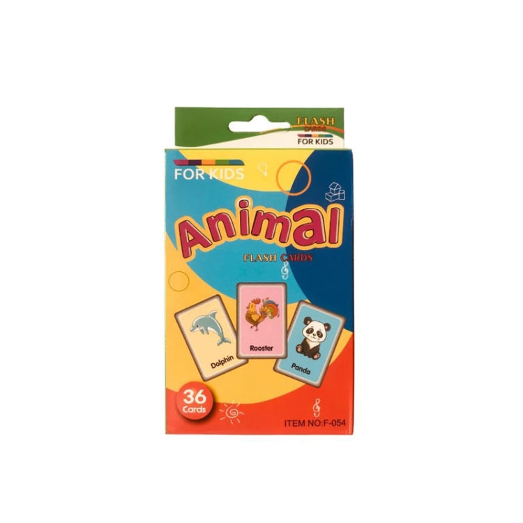 36pcs /Box Children Enlightenment Early Learning English Word Cards, C1 Animal, C2 Shape, C3 Color, C4 Time, C5 Fruit, C6 Body Part, C7 Vegetable, C8 Food And Drink C1 Animal