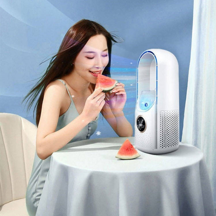 Desk Bladeless Humidification Electric Fan Six Gear Adjustable with LED Light Timing Function – Durable Build, Easy to Use