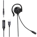 SOYTO SY227 Single-side Operator Ear Hook Headset Corded Computer Headset, Separation USB Wire Control Separation USB Wire Control