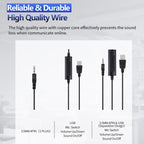 SOYTO SY227 Single-side Operator Ear Hook Headset Corded Computer Headset, Separation USB Wire Control