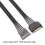 Power Supply SATA 15Pin Male And Female Extension Cable Durable Hard Disk Drive Power Connection Cables, 60cm 15Pin – Durable Build, Easy to Use
