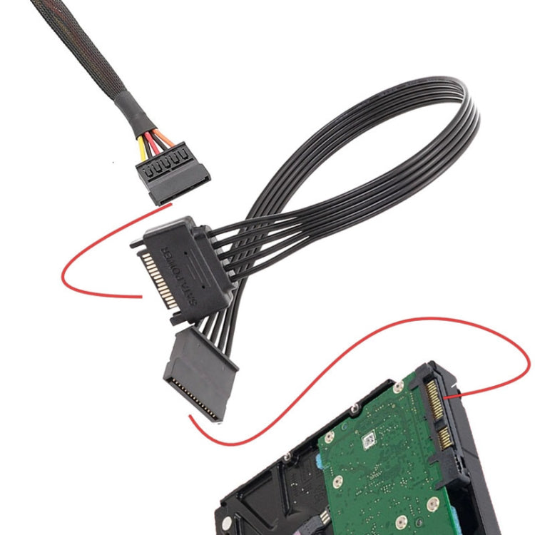 Power Supply SATA 15Pin Male And Female Extension Cable Durable Hard Disk Drive Power Connection Cables, 60cm 15Pin – Durable Build, Easy to Use