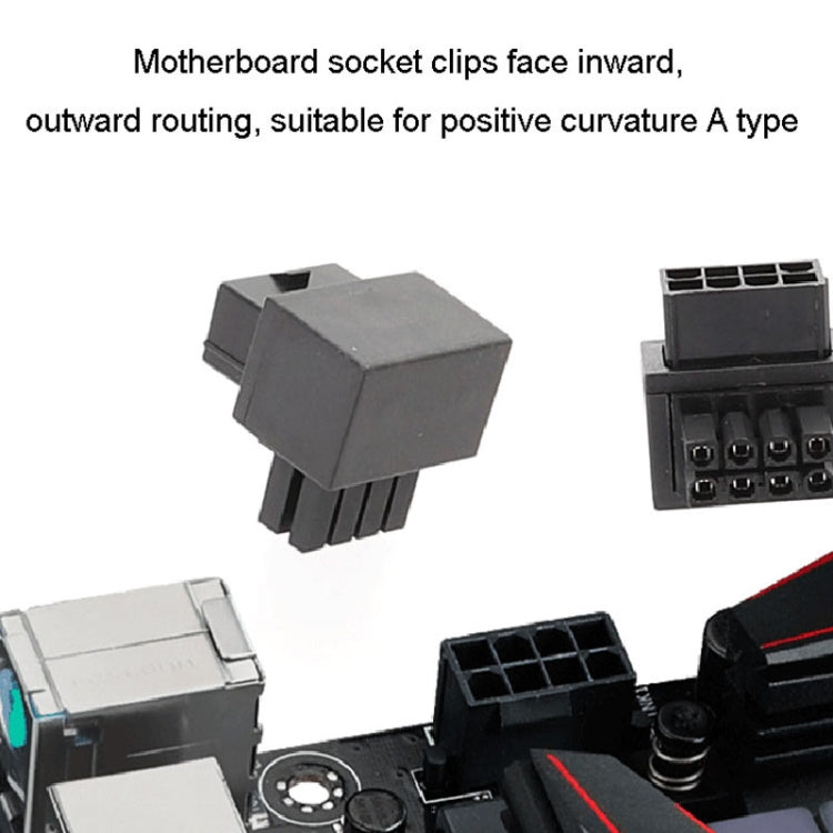 Motherboard CPU 8Pin Power Steering Connector Interface Steering Header 90 Degree Adaptor, Positive Bend A Type, Reverse Curve B Type – Durable Build, Easy to Use