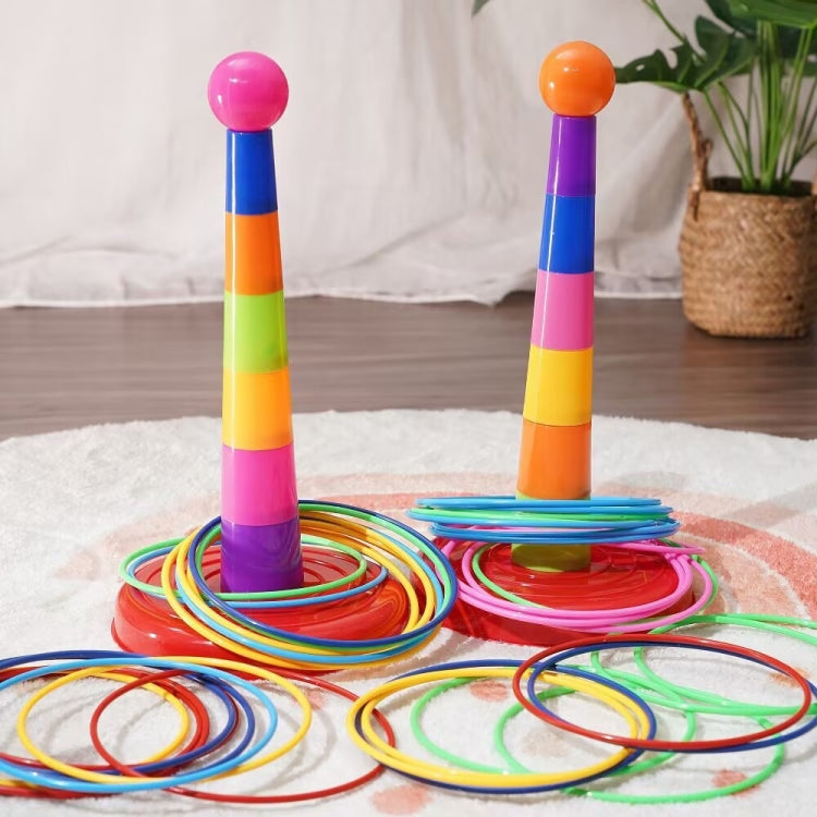 Night Market Stall Detachable Throwing Hoop Toys Children Parent-Child Games, 1 Tower 3 Circles, 1 Tower 9 Circles, 1 Tower+12 Circles, 1 Tower 18 Circles, 1 Tower 24 Circles, 1 Tower+36 Circles, 2 Towers 30 Circles, 2 Towers 48 Circles – Durable... 2 Towers 48 Circles