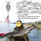 5pcs /Pack PROBEROS DAC006 Lure Baits 8-Type Rings Connector High-Speed Bearing Swivel Oval Pin Fishing Gear Accessories, 22mm, 25mm, 30mm
