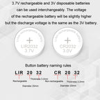4.2V LIR2032/2450 Button Battery Universal Charger, RSC-X2-2 White, RSC-X2-2 Black – TPU