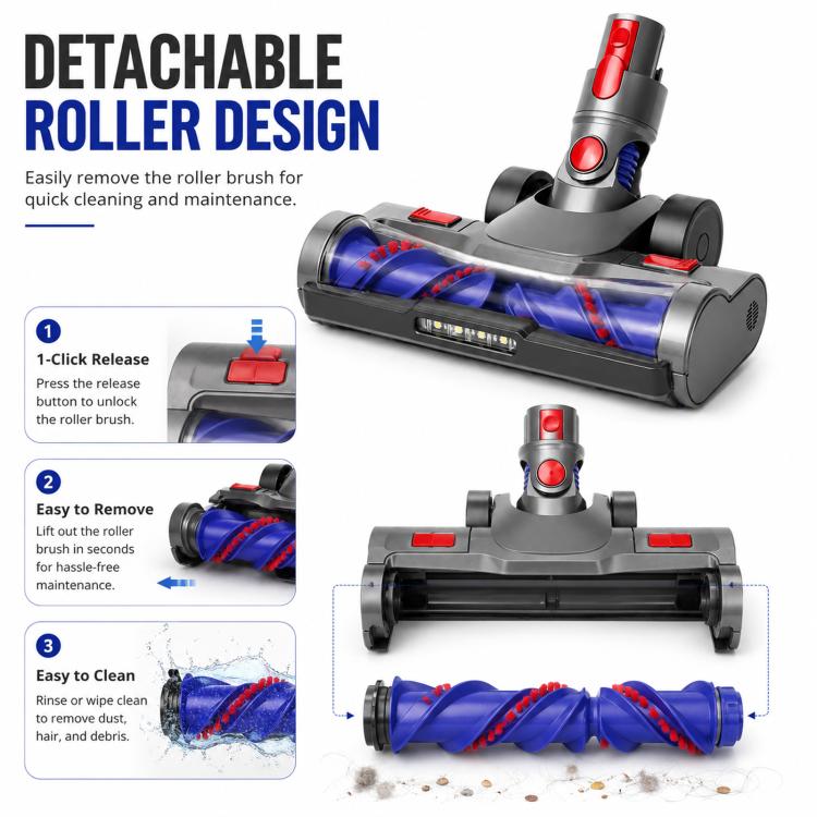 For Dyson V7 / V8 / V10 / V11 Handheld Vacuum Cleaner Motorized Floor Brush Bristles – Durable Build, Easy to Use