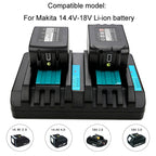 For Makita DC18RC 14.4-18V Lithium Battery Dual Charger, US Plug, UK Plug, EU Plug, AU Plug