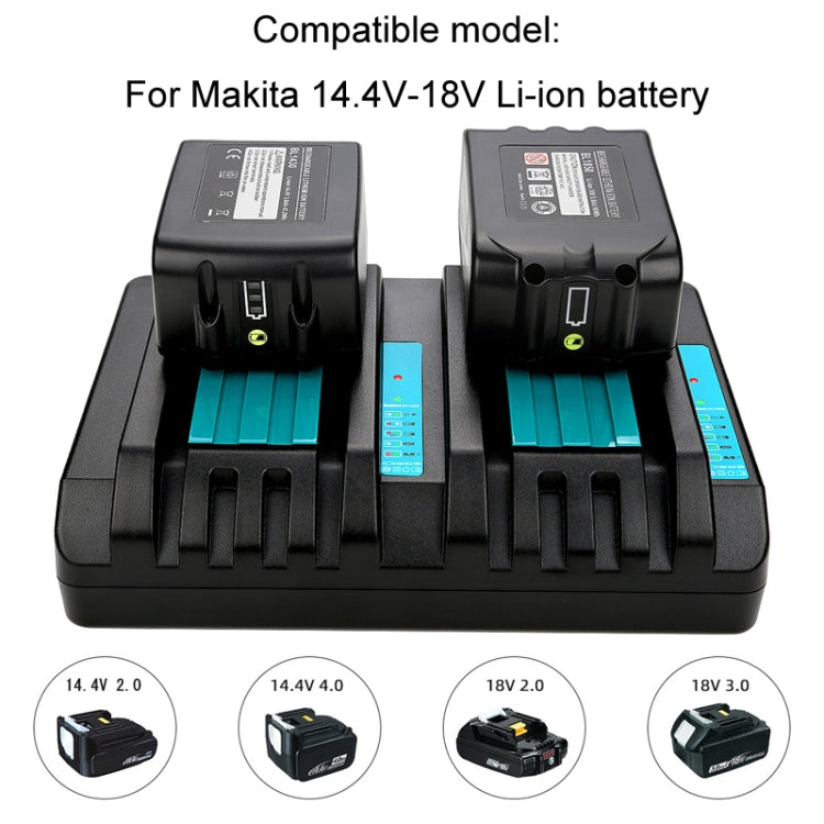 For Makita DC18RC 14.4-18V Lithium Battery Dual Charger, US Plug, UK Plug, EU Plug, AU Plug