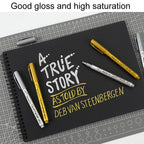 GuangNa GN550 2pcs High Light Metallic Paint Pens Photo Signing Marker, Hard Bristle, Soft Bristle