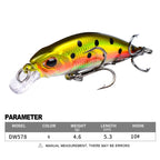 5.3cm 4.6g Sinking Minnow Lure Long Casting Bionic Plastic Hard Bait Fishing Tackle, PROBEROS DW577 8003 Hook, PROBEROS DW578 Ordinary Hook – Durable Build, Easy to Use