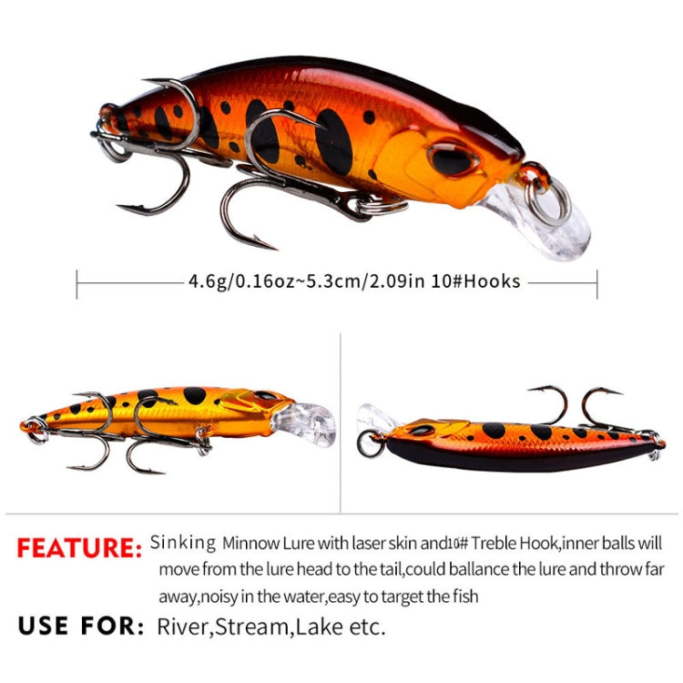 5.3cm 4.6g Sinking Minnow Lure Long Casting Bionic Plastic Hard Bait Fishing Tackle, PROBEROS DW577 8003 Hook, PROBEROS DW578 Ordinary Hook – Durable Build, Easy to Use