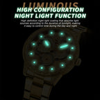 BINBOND B3030 Embossed Dragon Luminous Waterproof Quartz Watch, Full-gold Black, White Steel-White