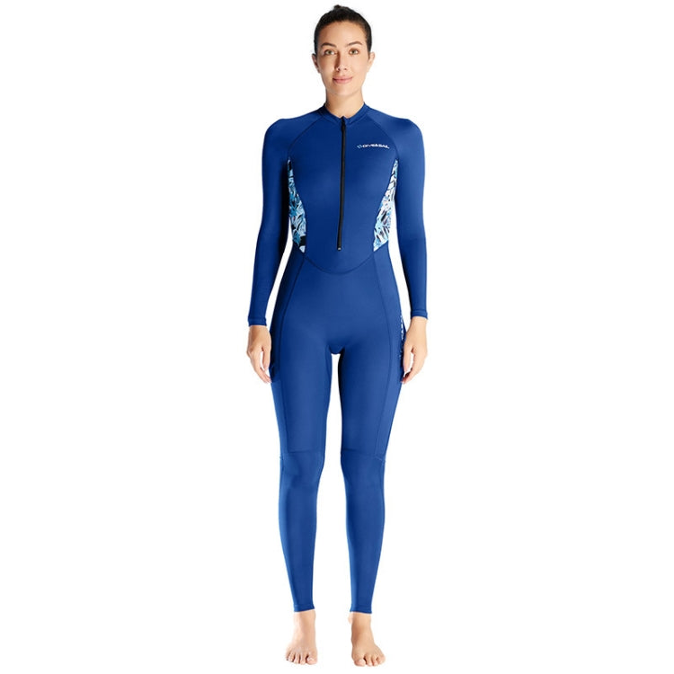 DIVE & SAIL Ladies Summer Thin Wetsuit Breathable Sunscreen Long Sleeve Quick Dry Swimsuit, S, M, L, XL, XXL – Durable Build, Easy to Use S Navy Blue