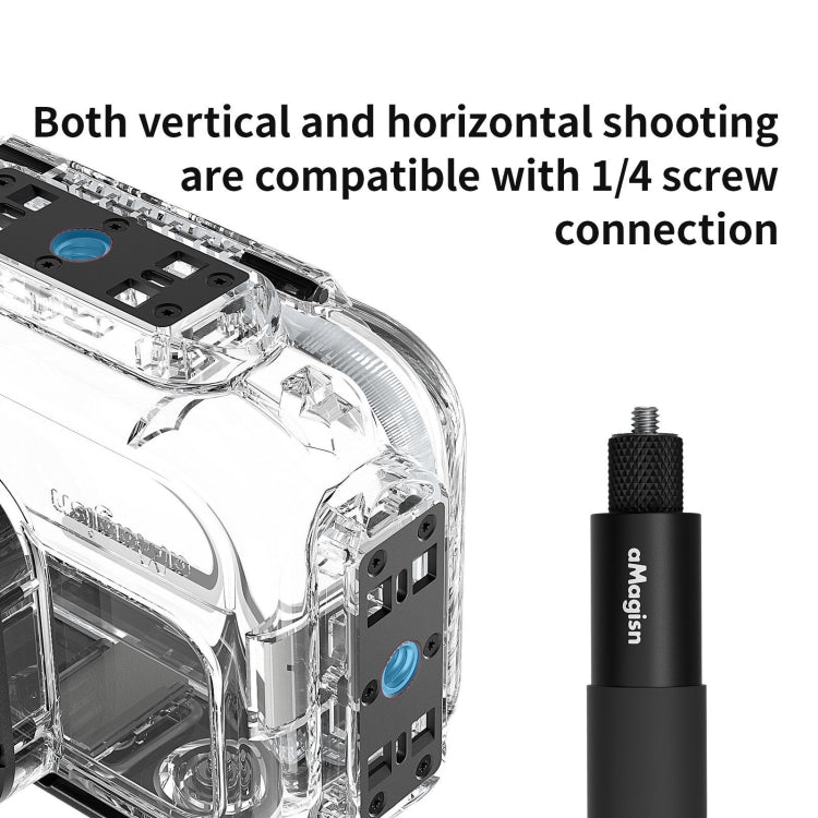 aMagisn Horizontal and Vertical Shooting Waterproof Diving Housing 60m Waterproof Diving Case Accessories, For Insta360 Ace