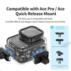 aMagisn Horizontal and Vertical Shooting Waterproof Diving Housing 60m Waterproof Diving Case Accessories, For Insta360 Ace