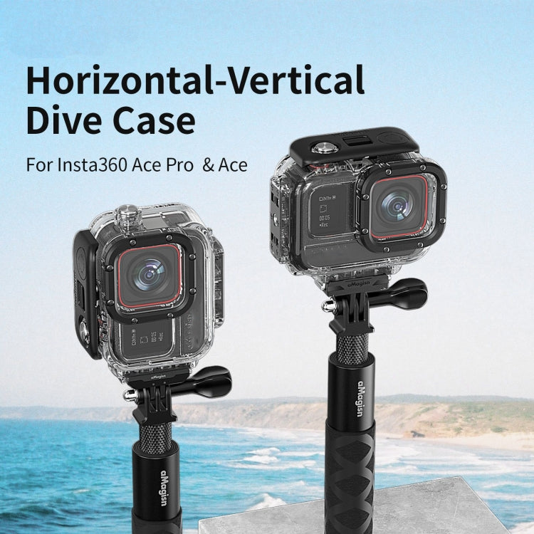 aMagisn Horizontal and Vertical Shooting Waterproof Diving Housing 60m Waterproof Diving Case Accessories, For Insta360 Ace