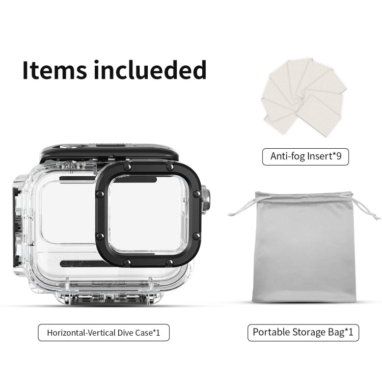 aMagisn Horizontal and Vertical Shooting Waterproof Diving Housing 60m Waterproof Diving Case Accessories, For Insta360 Ace