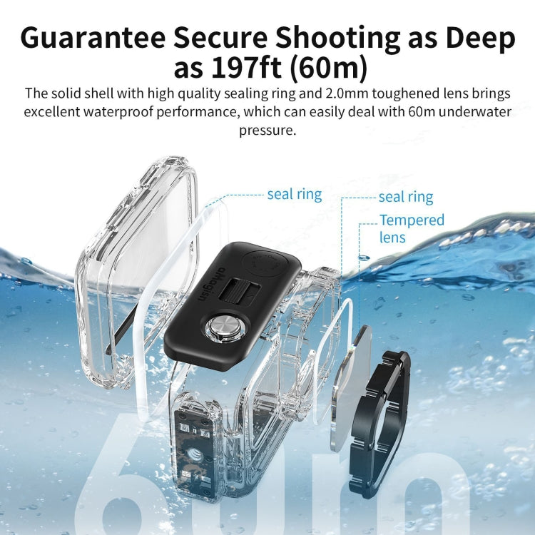 aMagisn Horizontal and Vertical Shooting Waterproof Diving Housing 60m Waterproof Diving Case Accessories, For Insta360 Ace