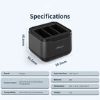 AMagisn Battery Charger Charging Seat For GoPro HERO12 Black /11 Black /10 Black /9 Black, For GoPro HERO12 /11/10/9