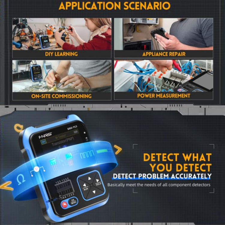 FNIRSI 3 In 1 Handheld Digital Oscilloscope LCR Transistor Tester, DSO-TC3 Standard, DSO-TC3 Upgrade – Durable Build, Easy to Use