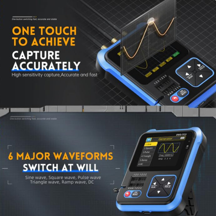 FNIRSI 3 In 1 Handheld Digital Oscilloscope LCR Transistor Tester, DSO-TC3 Standard, DSO-TC3 Upgrade – Durable Build, Easy to Use
