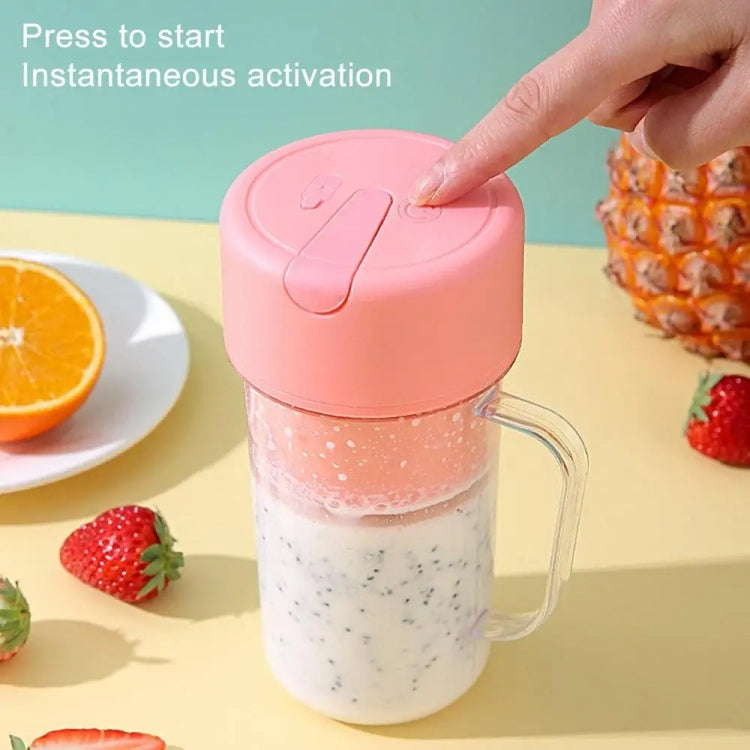 420ml 6 Blades Straw Juice Cup USB Charging Portable Fruit Juicer Smoothie Maker – 4K