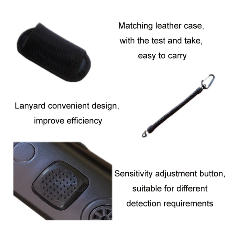 Mini Waterproof Handheld Metal Positioning Rod Detector, Orange, Black – Waterproof, Lanyard, Leather