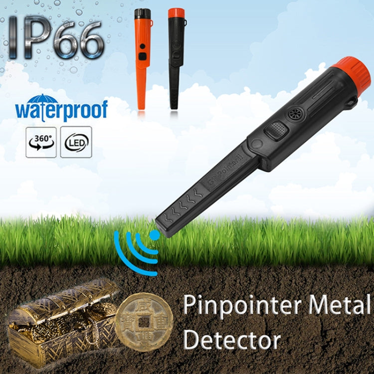 Mini Waterproof Handheld Metal Positioning Rod Detector, Orange, Black – Waterproof, Lanyard, Leather