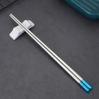 Food Grade 316 Stainless Steel Chopsticks Hotel Household Non-Slip Anti-Scald Chopsticks, 23cm Blue, 23cm Red, 23cm Green, 23.5cm Blue, 23.5cm Red, 23.5cm Green 23cm Blue