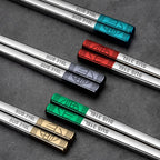 Food Grade 316 Stainless Steel Chopsticks Hotel Household Non-Slip Anti-Scald Chopsticks, 23cm Blue, 23cm Red, 23cm Green, 23.5cm Blue, 23.5cm Red, 23.5cm Green