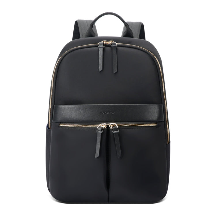 Bopai 14-inch Laptop Casual Lightweight Waterproof Backpack – Waterproof, Wear-resistant, Leather Black