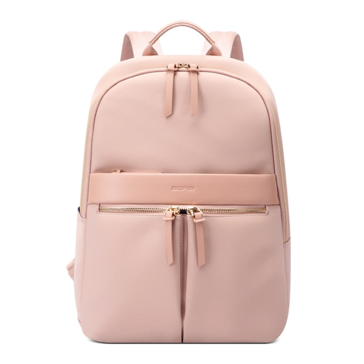 Bopai 14-inch Laptop Casual Lightweight Waterproof Backpack – Waterproof, Wear-resistant, Leather Pink