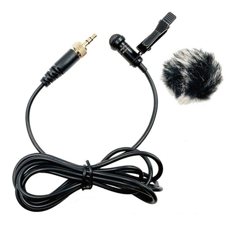 3.5mm Straight Internal Thread Plug Wireless Transmitting Lavalier Microphone, 1.5m 1.5m Rabbit Fur Windproof Cover