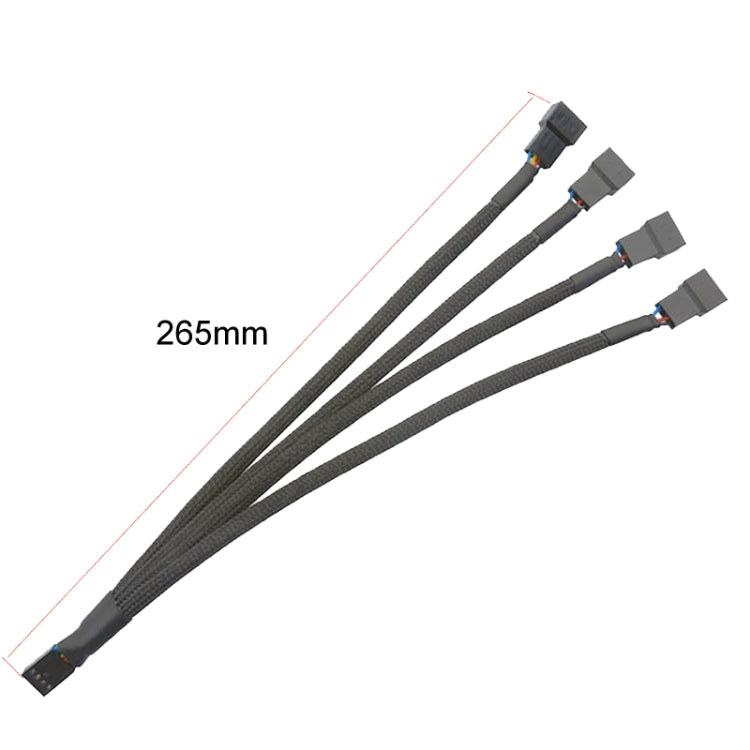 Computer PWM Temperature Control Cooling Fan Extension Cable Chassis HUB Connector, 0.27m – Durable Build, Easy to Use