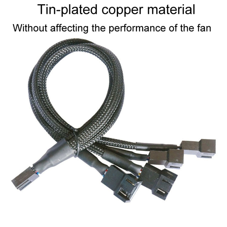 Computer PWM Temperature Control Cooling Fan Extension Cable Chassis HUB Connector, 0.27m – Durable Build, Easy to Use