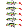 5pcs /Pack HENGJIA SO071 T-Tail Lead Fishing Lure Lua Fishing Soft Bait, 8.5cm 10.6g 8.5cm 10.6g Green