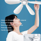 USB Home Dormitory Mute High Wind Power Mini Fan Six Blade Small Ceiling Fan, Single Fan, Fan+Remote Control Speed Control Cord