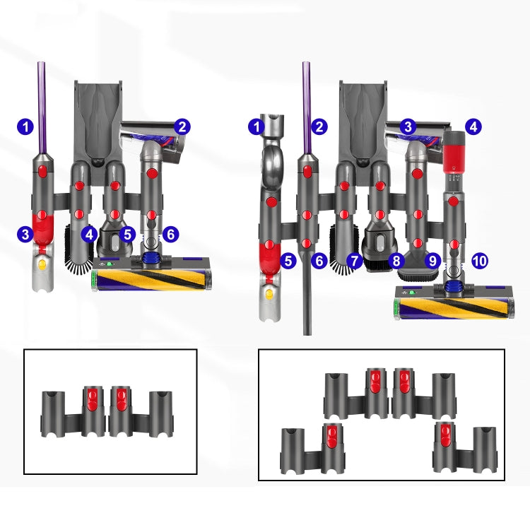 For Dyson V7 V8 V10 V11 V12 V15 Vacuum Cleaner Storage Rack Extension Bracket, 1pair – Durable Build, Easy to Use