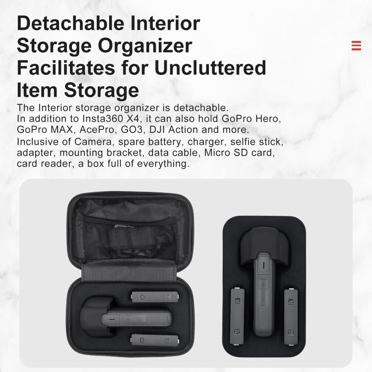 For Insta360 X5 / X4 aMagisn Storage Bag Hard Shell Protective Case – Waterproof, Wear-resistant