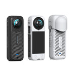 For Insta360 X4 AMagisn Silicone Protective Cover, Body Case + Lens Cover Black, Body Case + Lens Cover Gray, Body Case Black, Body Case Gray, Lens Cover Black, Lens Cover Gray