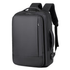 Expandable Business Waterproof Laptop Backpack With USB Port – Waterproof, Wear-resistant Black