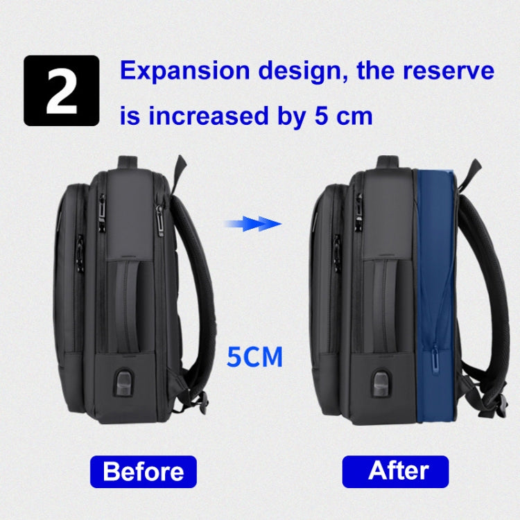 Expandable Business Waterproof Laptop Backpack With USB Port – Waterproof, Wear-resistant
