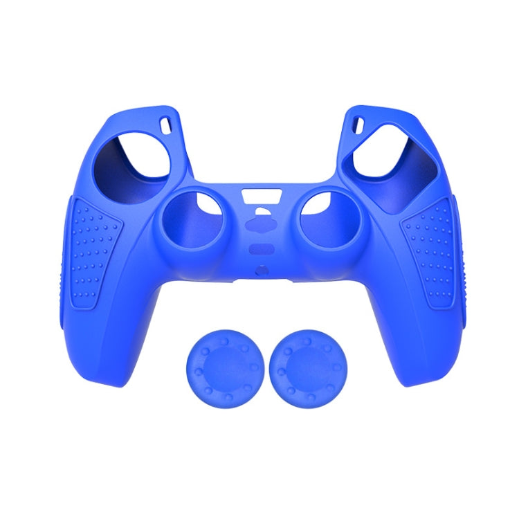 For PS5 Gamepad Silicone Protective Case Anti-Skid Soft Silicone Cover, White, Blue, Black, White+2 Hats, Blue+2 Hats, Black+2 Hats, White+8 Hats, Blue+8 Hats, Black+8 Hats – Durable Build, Easy to Use Blue+2 Hats