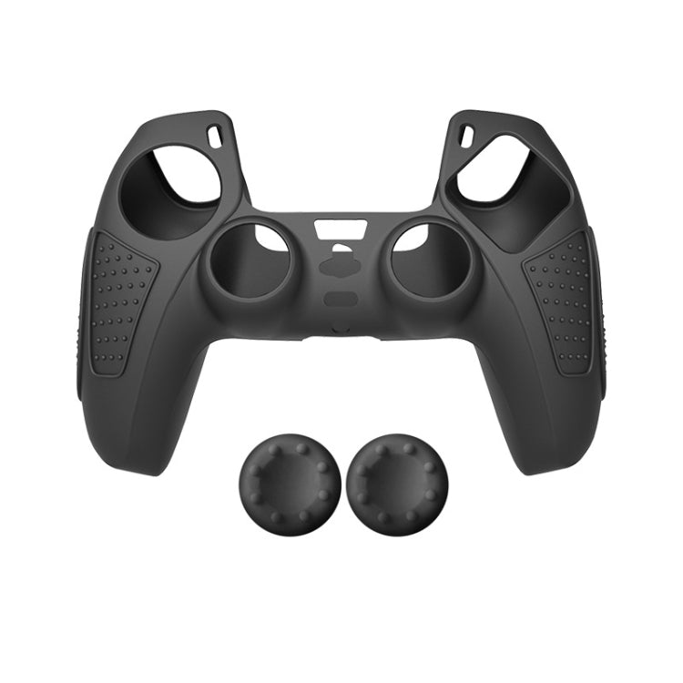 For PS5 Gamepad Silicone Protective Case Anti-Skid Soft Silicone Cover, White, Blue, Black, White+2 Hats, Blue+2 Hats, Black+2 Hats, White+8 Hats, Blue+8 Hats, Black+8 Hats – Durable Build, Easy to Use Black+2 Hats