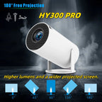 HY300 PRO Smart Projector Android 11.0 System 160 Lumen Portable Projector, EU Plug, US Plug, UK Plug, AU Plug